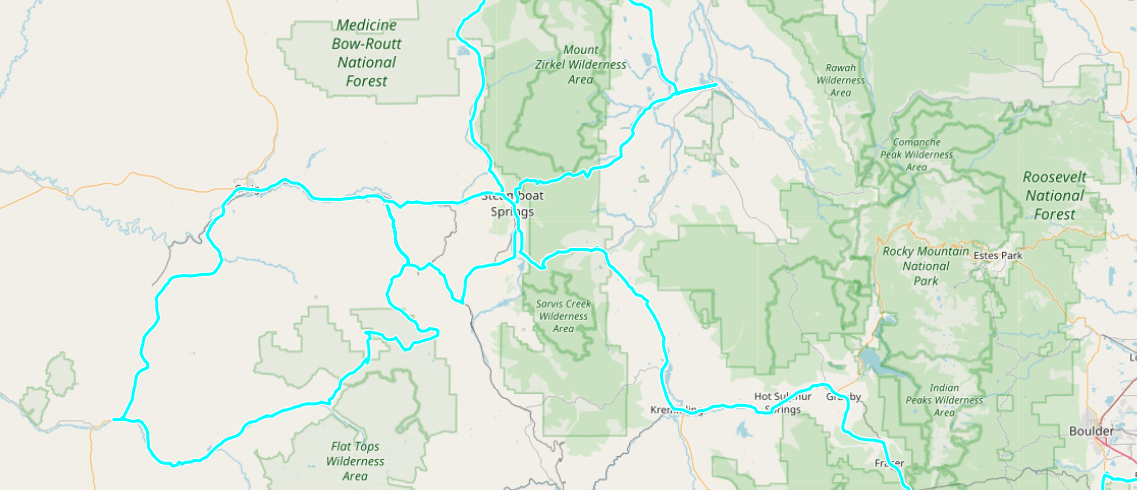 Map of the routes we took.